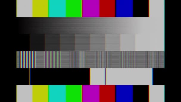 Smpte Color Bars Glitch Effect Signal Test Smpte Color Stripe — Stockvideo
