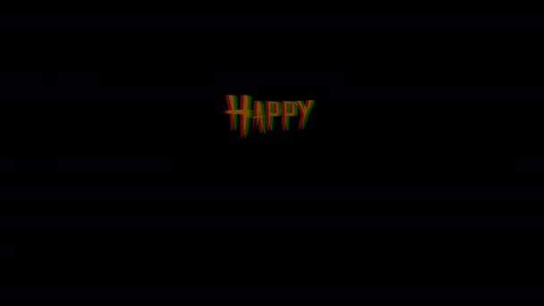 Вступление Черном Фоне Всплывающая Заставка Текстом Happy Halloween Horror Nights — стоковое видео