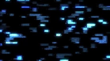 Sanal matrisle arıza efekti. Dijital pikselli hologram gürültü arızası siyah arkaplan üzerinde. Arıza Hatası Video Hasarı. Arıza hologramı.