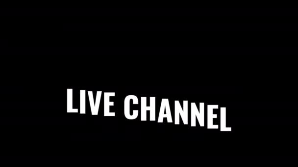 Εισαγωγή Live Channel Εισαγωγή Μαύρο Φόντο Pop Προφύλαξη Οθόνης Κειμένου — Αρχείο Βίντεο