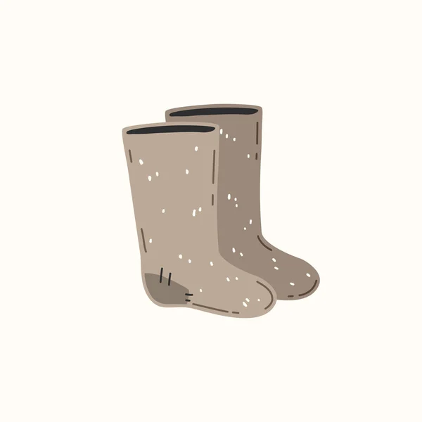 Viejo Valenki Lana Gris Tradicional Calzado Invierno Ruso Ilustración Vectorial — Vector de stock