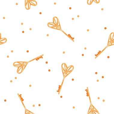 Sevgililer Günü 'nde altın kalp şeklindeki anahtarlarla kusursuz bir düzen.