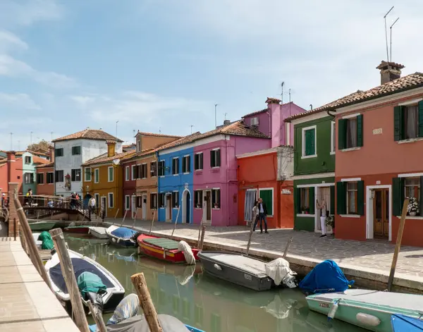 2019 Itália Veneza Canais Ilha Burano — Fotografia de Stock