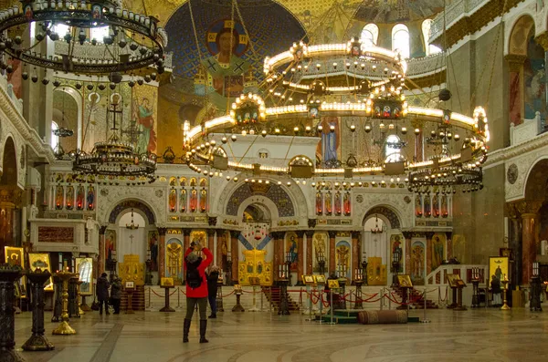 05.03.2019 Rusya. Kronstadt 'ta. Kronstadt 'taki St. Nicholas Deniz Katedrali' nin içi.