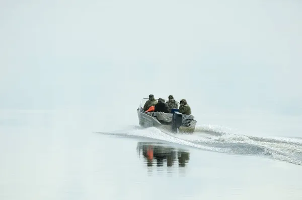 Boat People Yenisei River Krasnoyarsk Region Russia — Stock Photo, Image