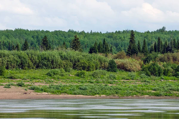 Nehrin Kenarından Yeniseilerin Kıyılarına Bakın Krasnoyarsk Bölgesi Rusya — Stok fotoğraf