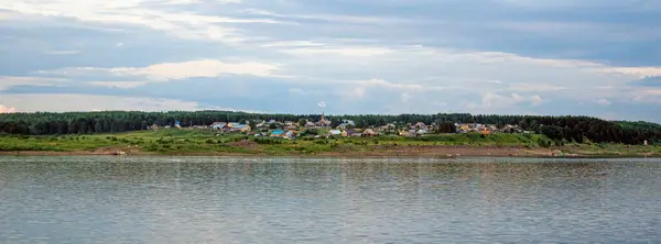 View Village Bakhta Yenisei River Krasnoyarsk Region Russia — Stock Photo, Image