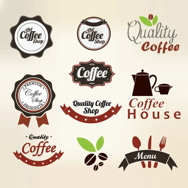 Koffie badges — Stockvector