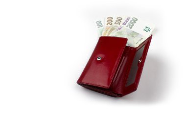 Çek para kırmızı cüzdan olumlu yan