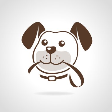 Dog with leash clipart