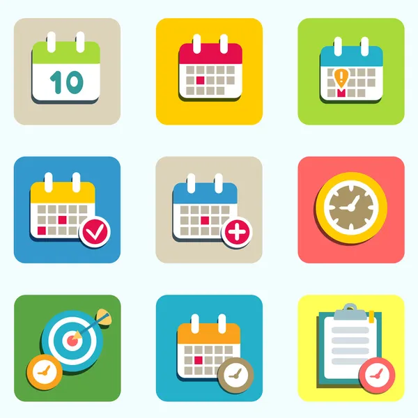 Calendar and event icons — Stock Vector