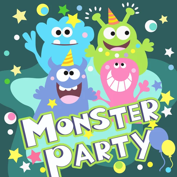 Плакат вечеринки монстров — стоковый вектор