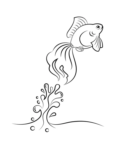 Goldfish jumping — Stock Vector
