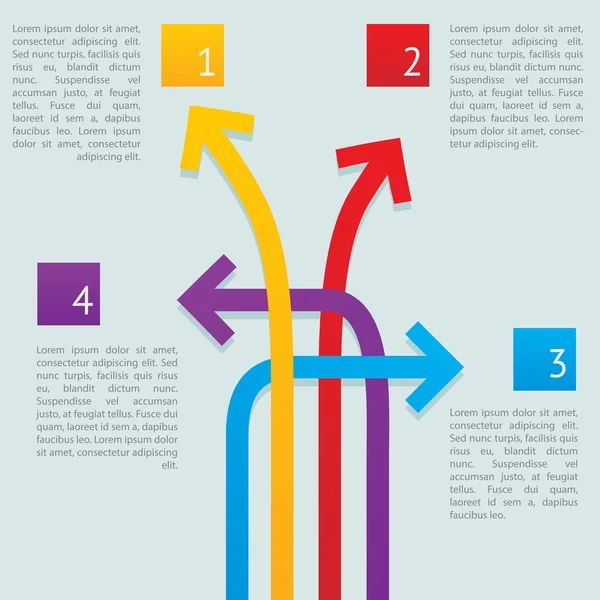 Arrows ways Infográficos — Vetor de Stock