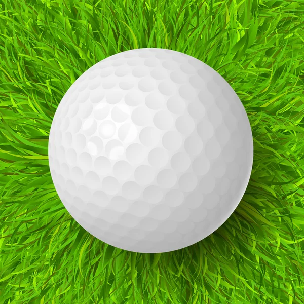 Golfboll på gräs — Stock vektor