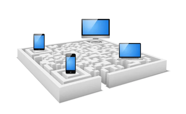 Digital labyrint — Stock vektor