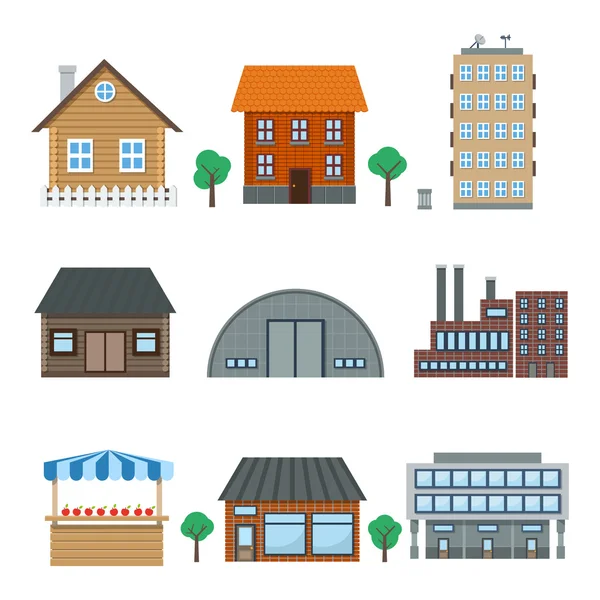 Building icons — Stock Vector