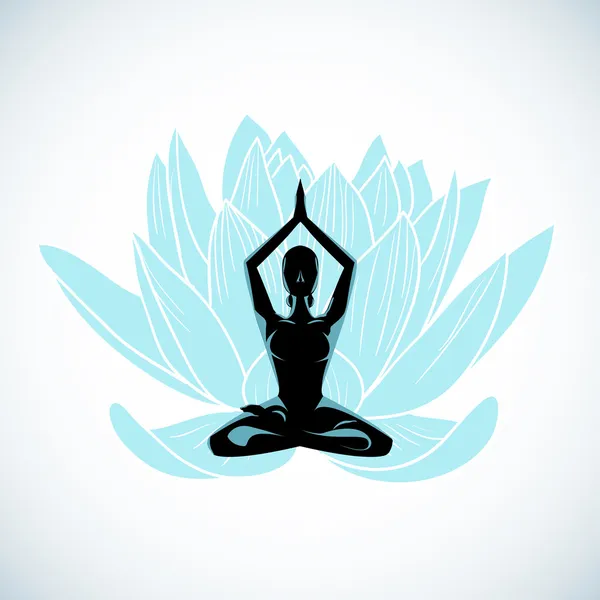 Yoga meditasyon — Stok Vektör