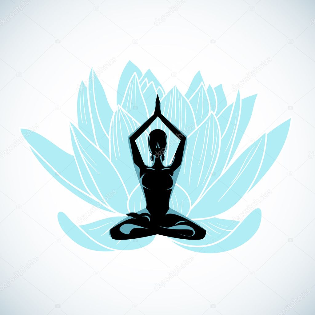 Definir itens de meditação em estilo desenhado à mão vector yoga