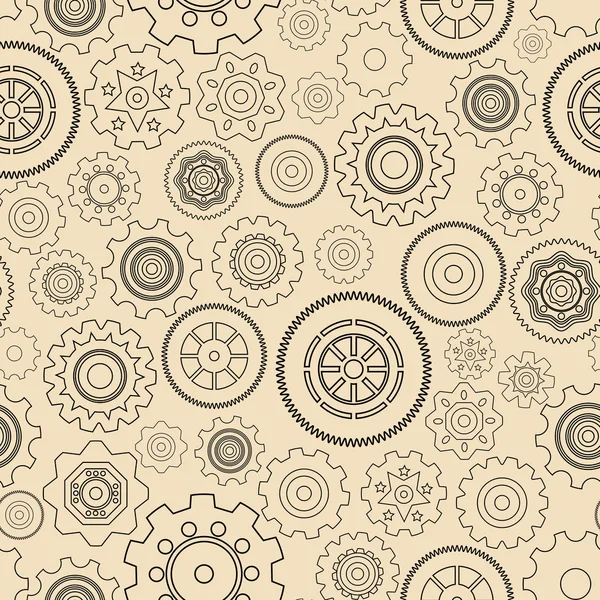 Seamless gear wheels pattern — Stock Vector