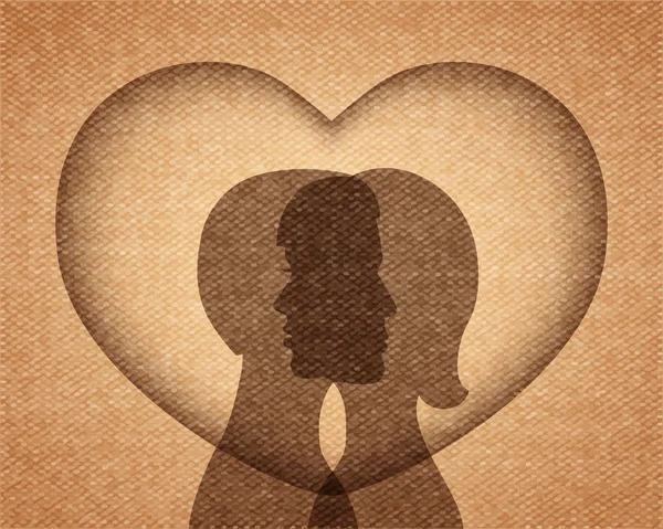 Couple amoureux silhouettes — Image vectorielle