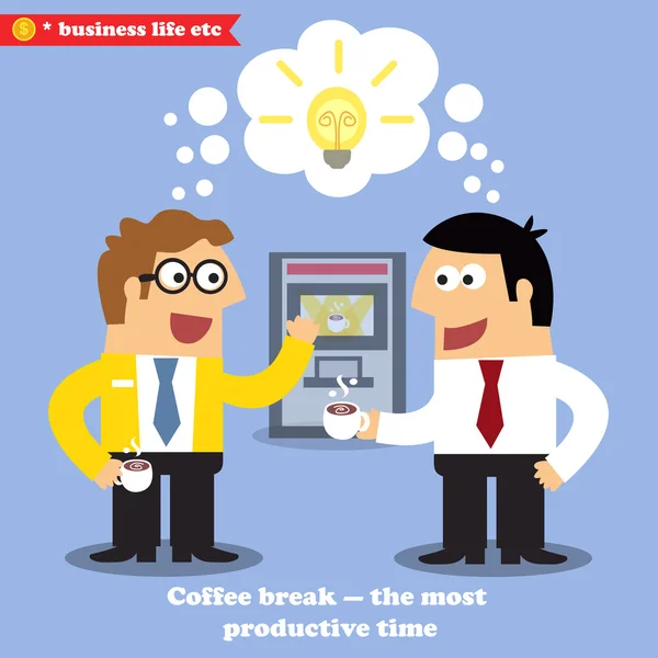 Colaboración coffee break — Vector de stock