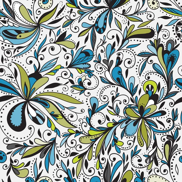 Sömlös doodle floral bakgrund — Stock vektor