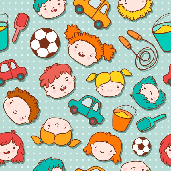 Seamless doodle niños fondo — Archivo Imágenes Vectoriales