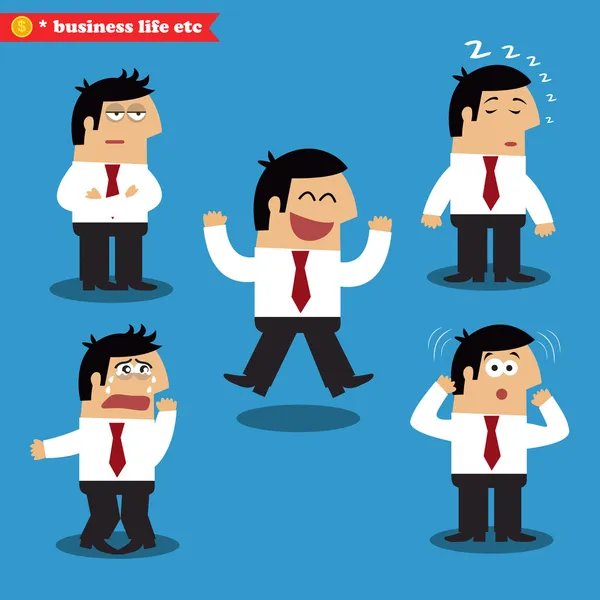 Manager emotions in poses — Stock Vector