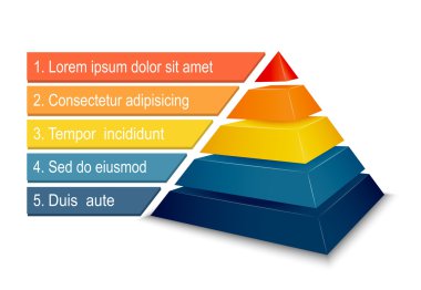 Pyramid chart for infographics clipart