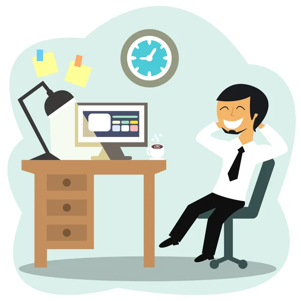 Happy office worker — Stock Vector