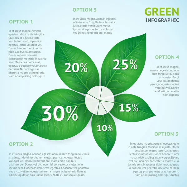 Koncepcja zielonych infografiki Eco — Wektor stockowy