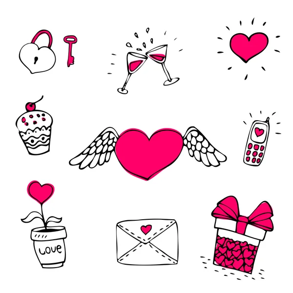 Love icons set — Stock Vector