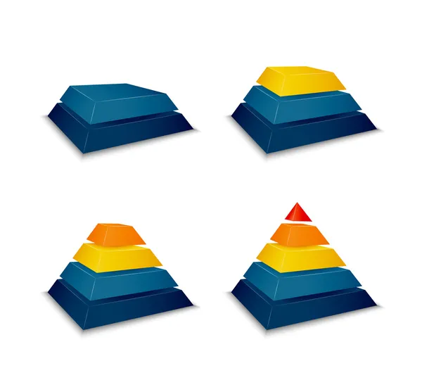 Pyramid bygga framsteg — Stock vektor