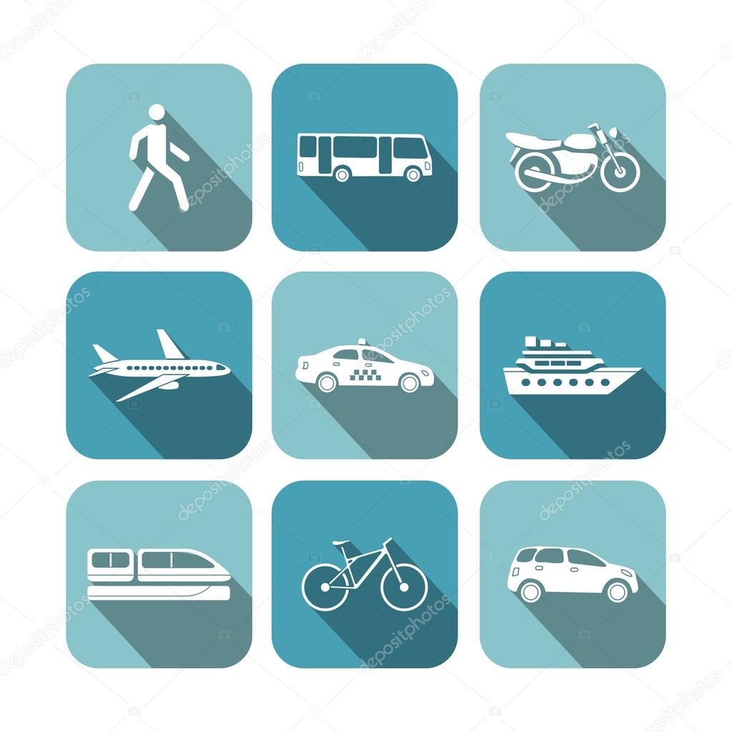 Transportation icons set