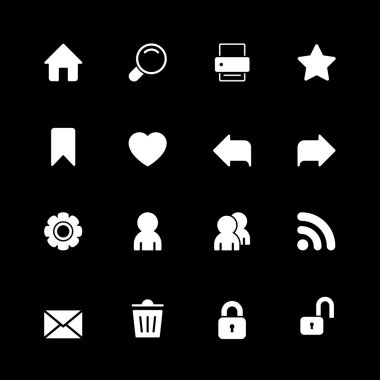 Web teknolojisi Iconset, kontrast silhouettes