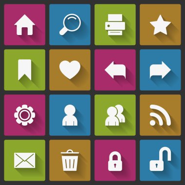 temel web sitesi gezinme öğeleri, kare gölgeler