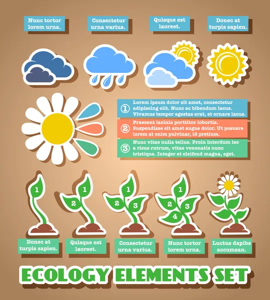 Éléments écologiques infographiques verts — Image vectorielle