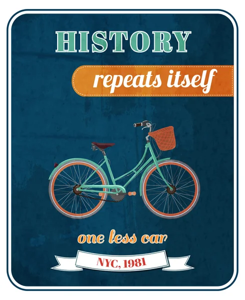 Hipster bicicletta poster promozionale — Vettoriale Stock