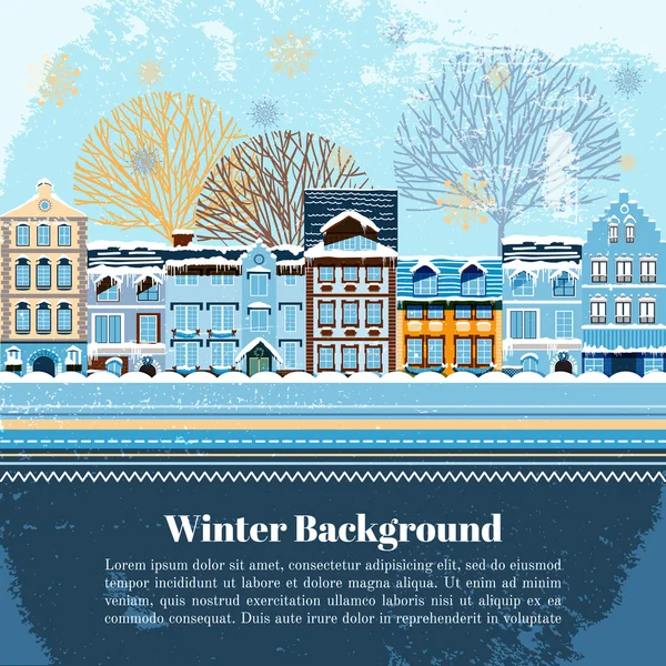Winter invitation postcard template