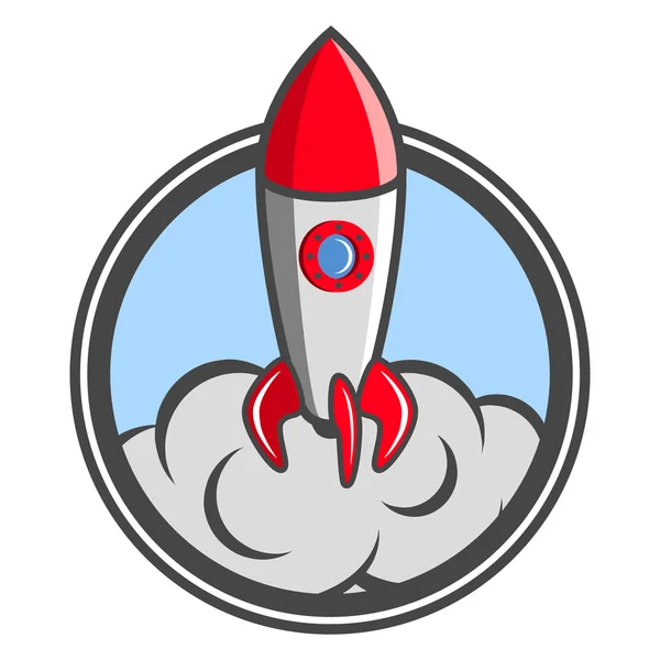 Starta raketen emblem — Stock vektor