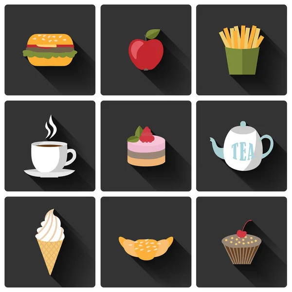 Set de iconos alimentarios — Vector de stock