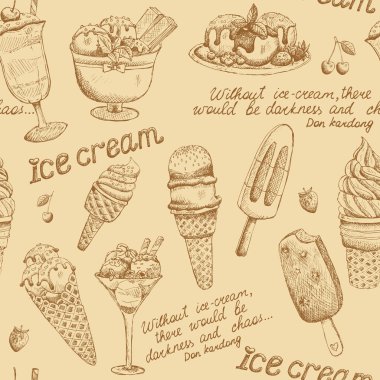 Ice cream vintage pattern clipart
