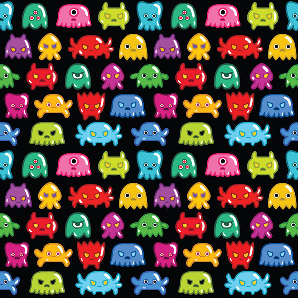 Seamless monsters pattern