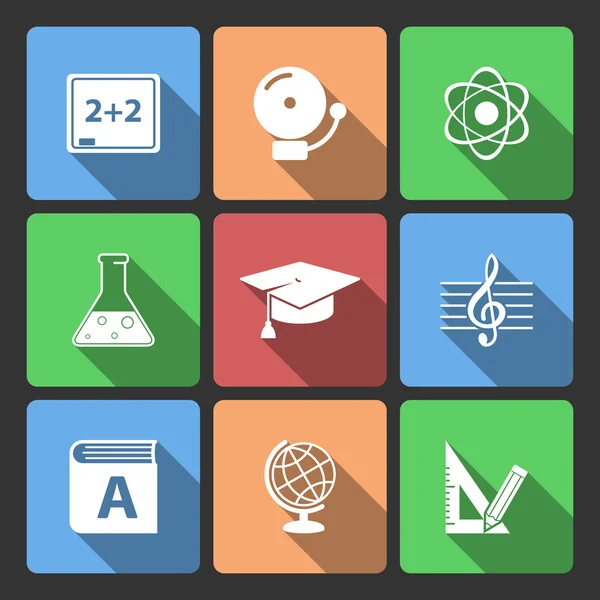 Iconset per app educativa — Vettoriale Stock