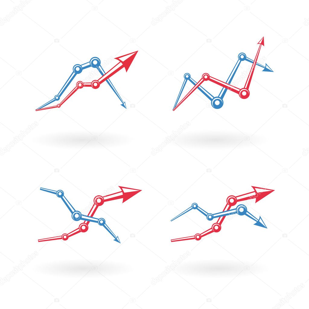 Business graph icons set