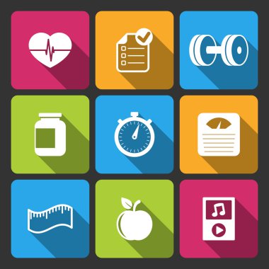 sağlıklı yaşam Iconset fitness app için