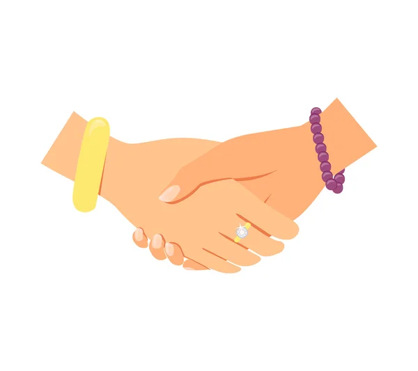 商业女性握手 — 图库矢量图片