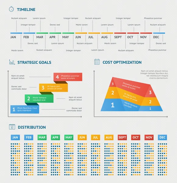 Gráficos de infografía empresarial — Vector de stock
