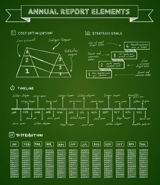 Kara tahta infographics elemanları — Stok Vektör